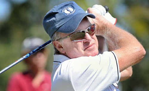 Former US PGA champion Wayne Grady tees off in the Fraser Coast Legends Classic tournament in Hervey Bay. Former US PGA champion Wayne Grady tees off in the Fraser Coast Legends Classic tournament in Hervey Bay.